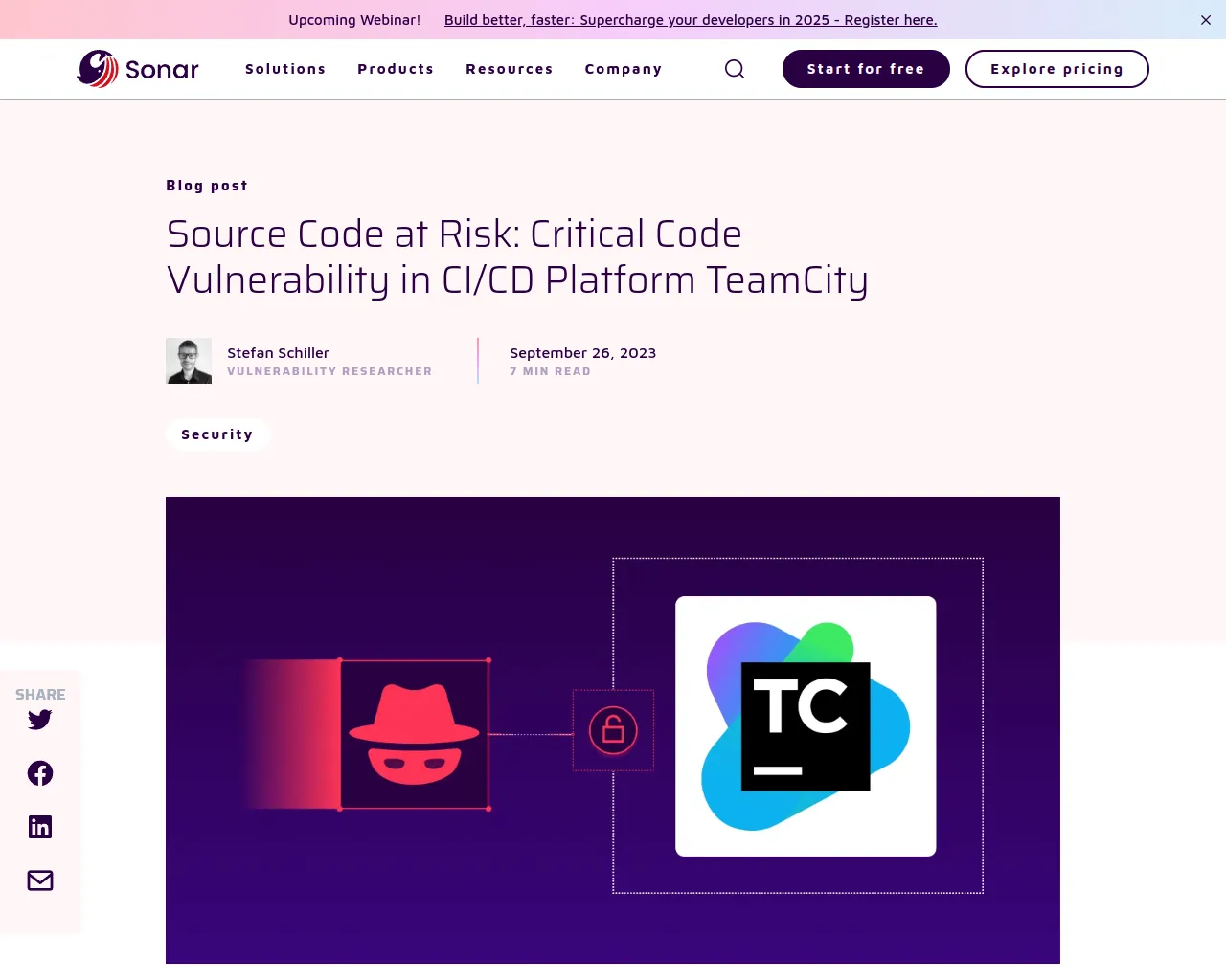 Source Code at Risk: Critical Code Vulnerability in CI/CD Platform TeamCity | Sonar
