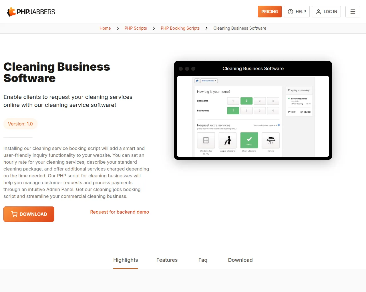 Cleaning Business Software | Service Booking Script | PHPJabbers