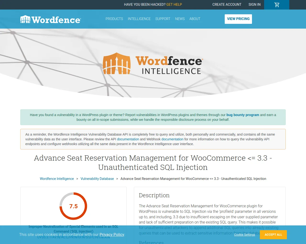 Advance Seat Reservation Management for WooCommerce <= 3.3 - Unauthenticated SQL Injection