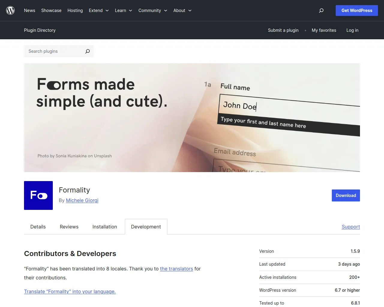 Formality – WordPress plugin | WordPress.org