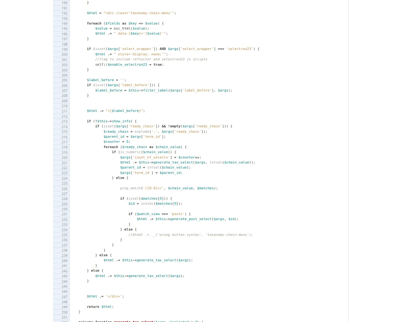 index.php in taxonomy-chain-menu/trunk – WordPress Plugin Repository