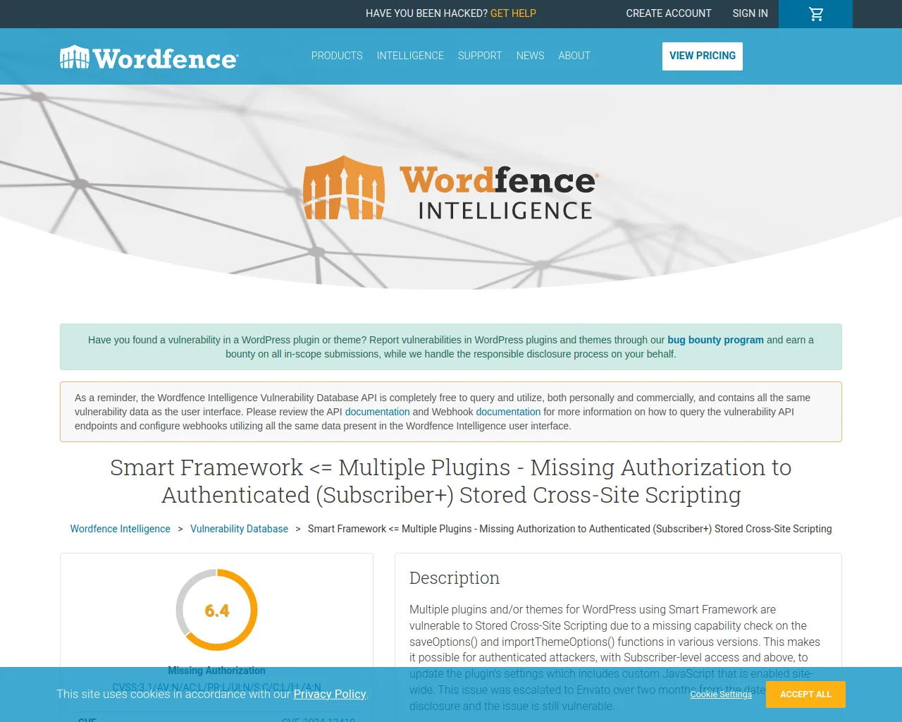 Smart Framework <= Multiple Plugins - Missing Authorization to Authenticated (Subscriber+) Stored Cross-Site Scripting