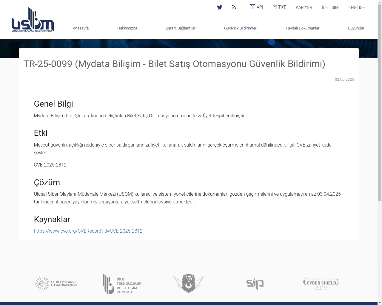 Ulusal Siber Olaylara Müdahale Merkezi - USOM