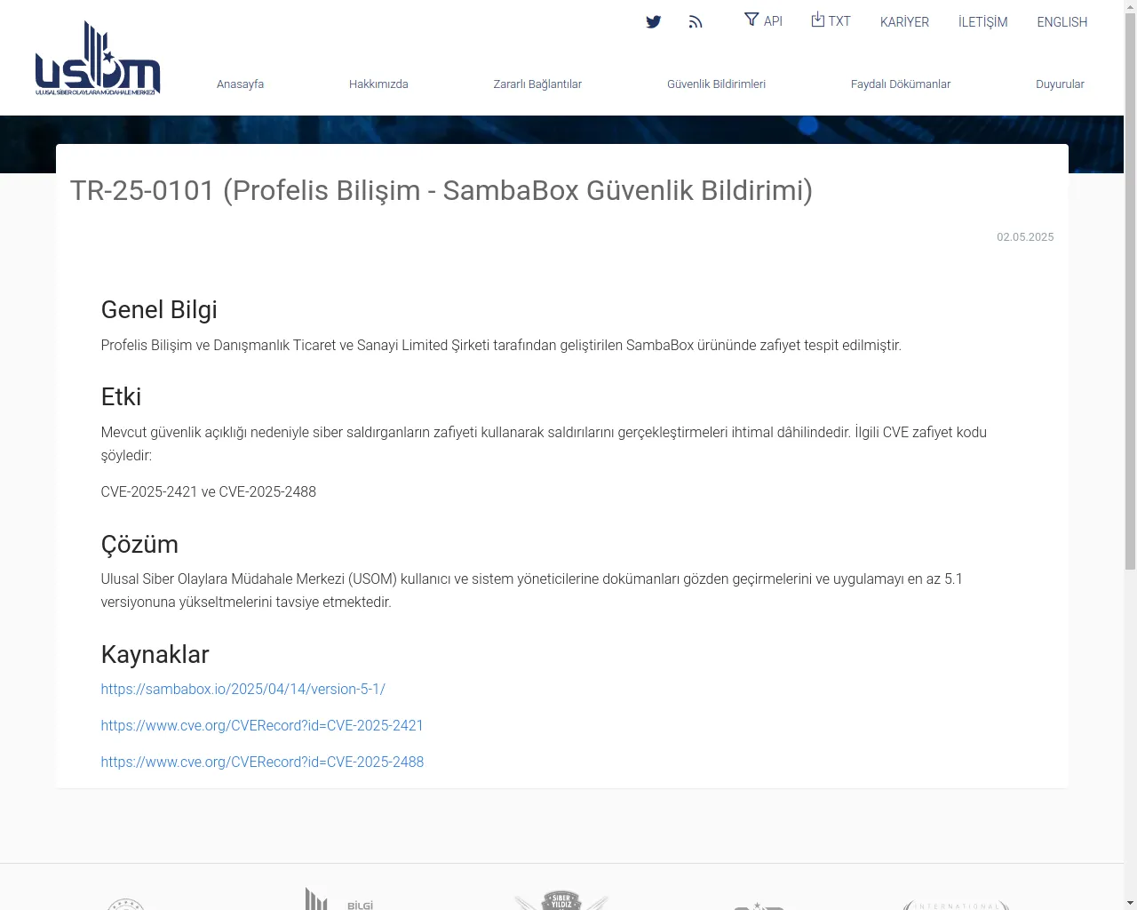 Ulusal Siber Olaylara Müdahale Merkezi - USOM