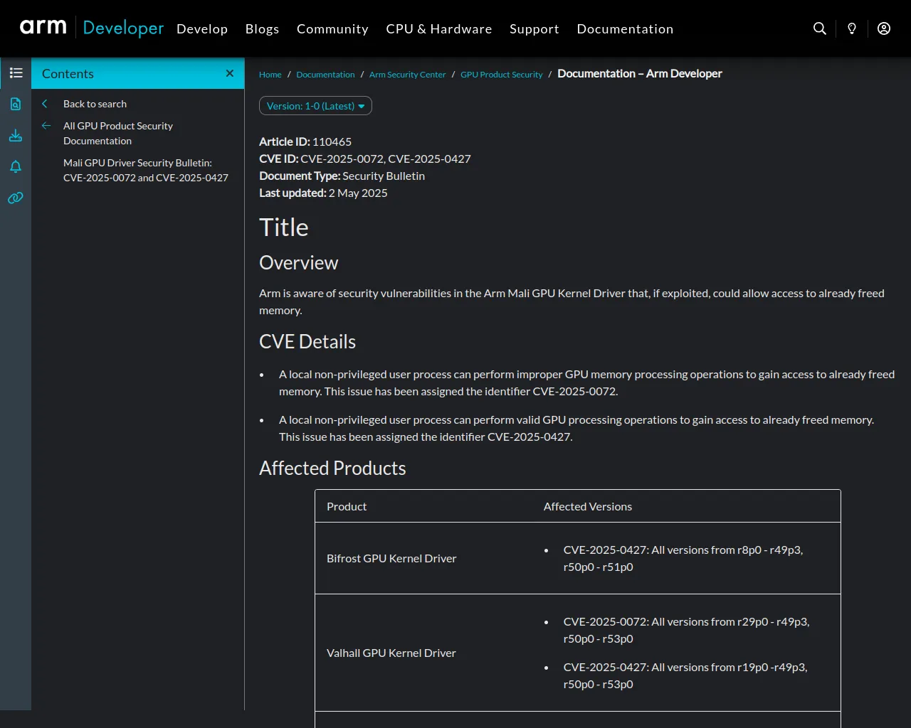 Documentation – Arm Developer