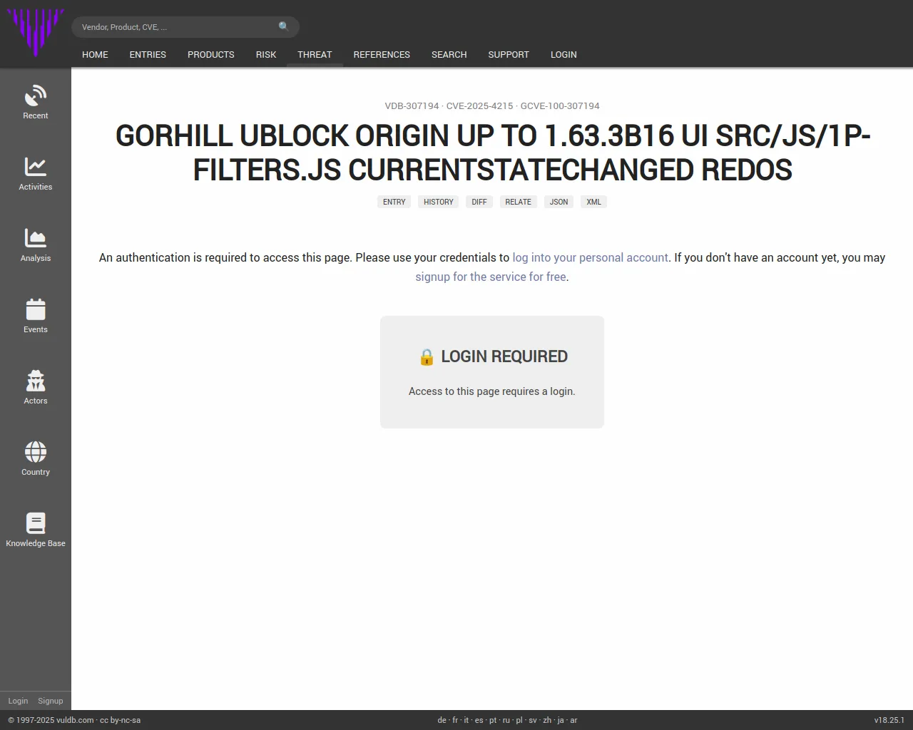 Login required
