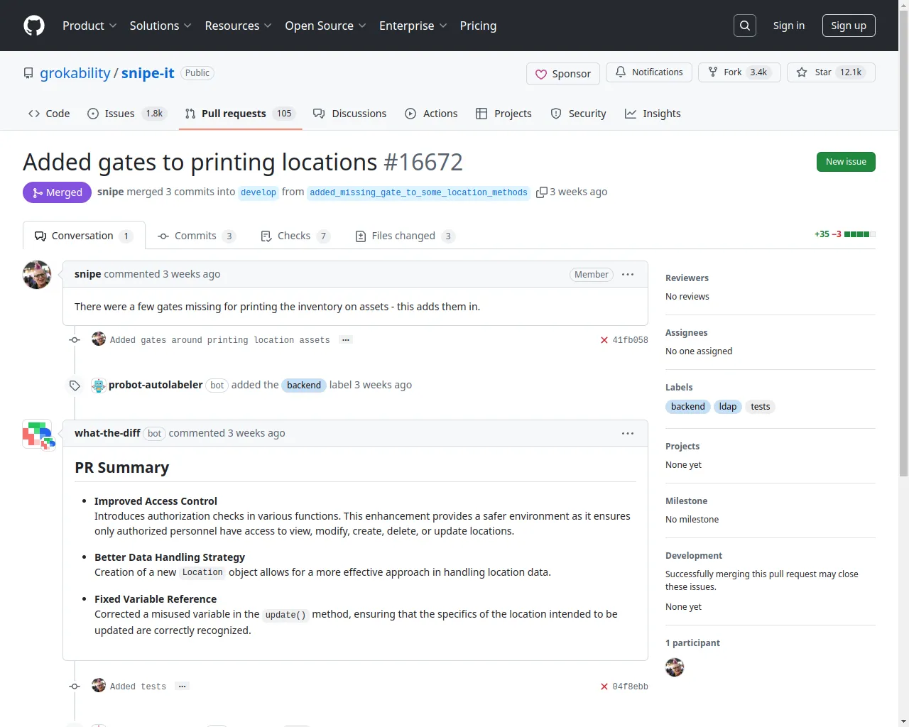Added gates to printing locations by snipe · Pull Request #16672 · grokability/snipe-it · GitHub