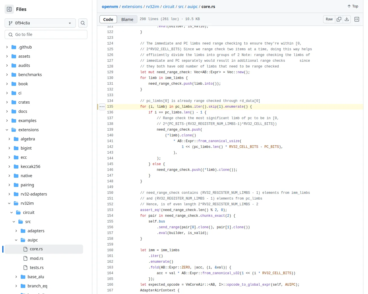 openvm/extensions/rv32im/circuit/src/auipc/core.rs at 0f94c8a3dfa7536c1231465d1bdee5fc607a5993 · openvm-org/openvm · GitHub