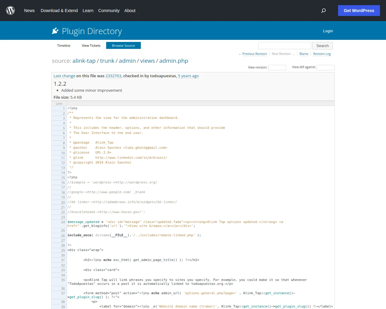 admin.php in alink-tap/trunk/admin/views – WordPress Plugin Repository
