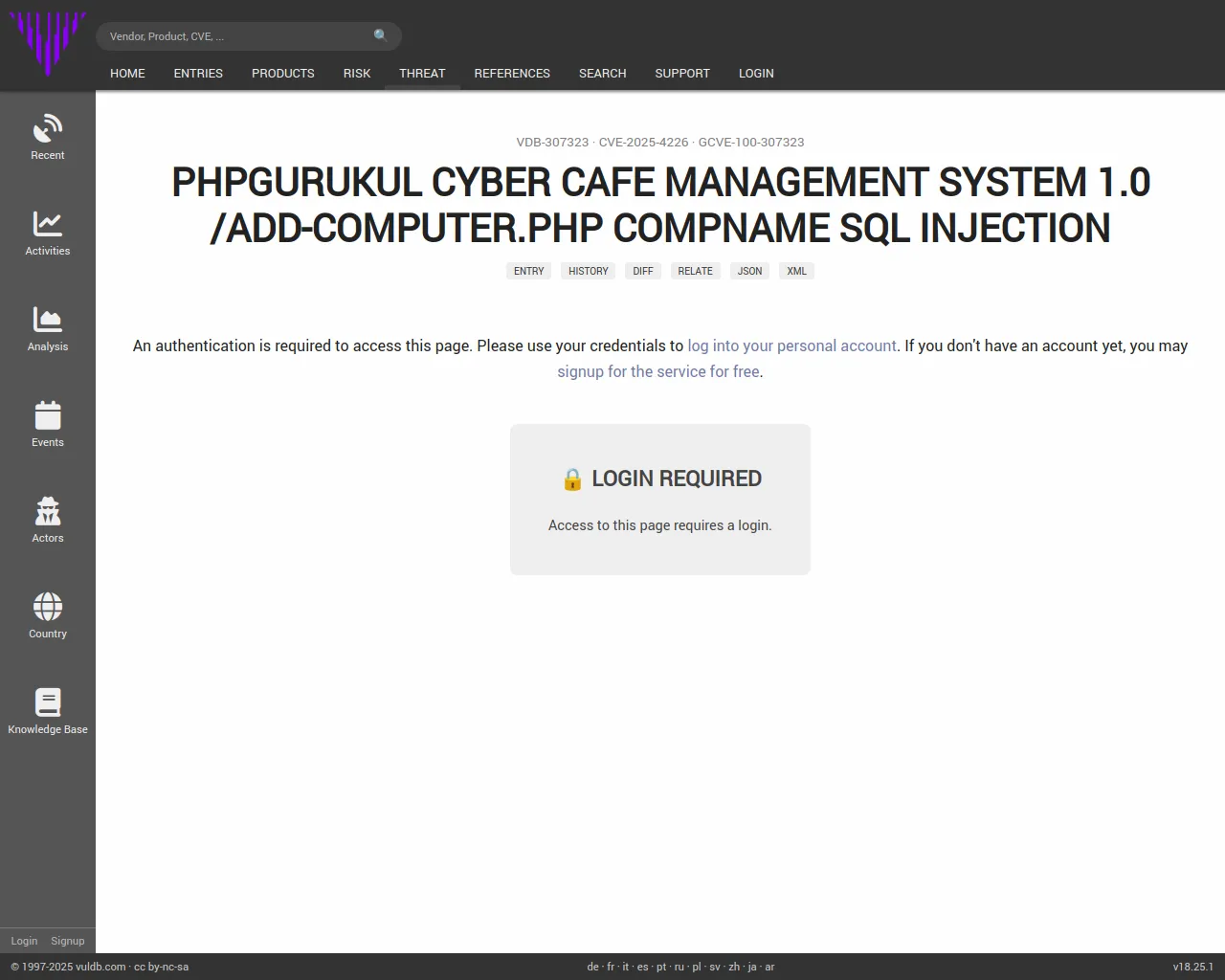 Login required