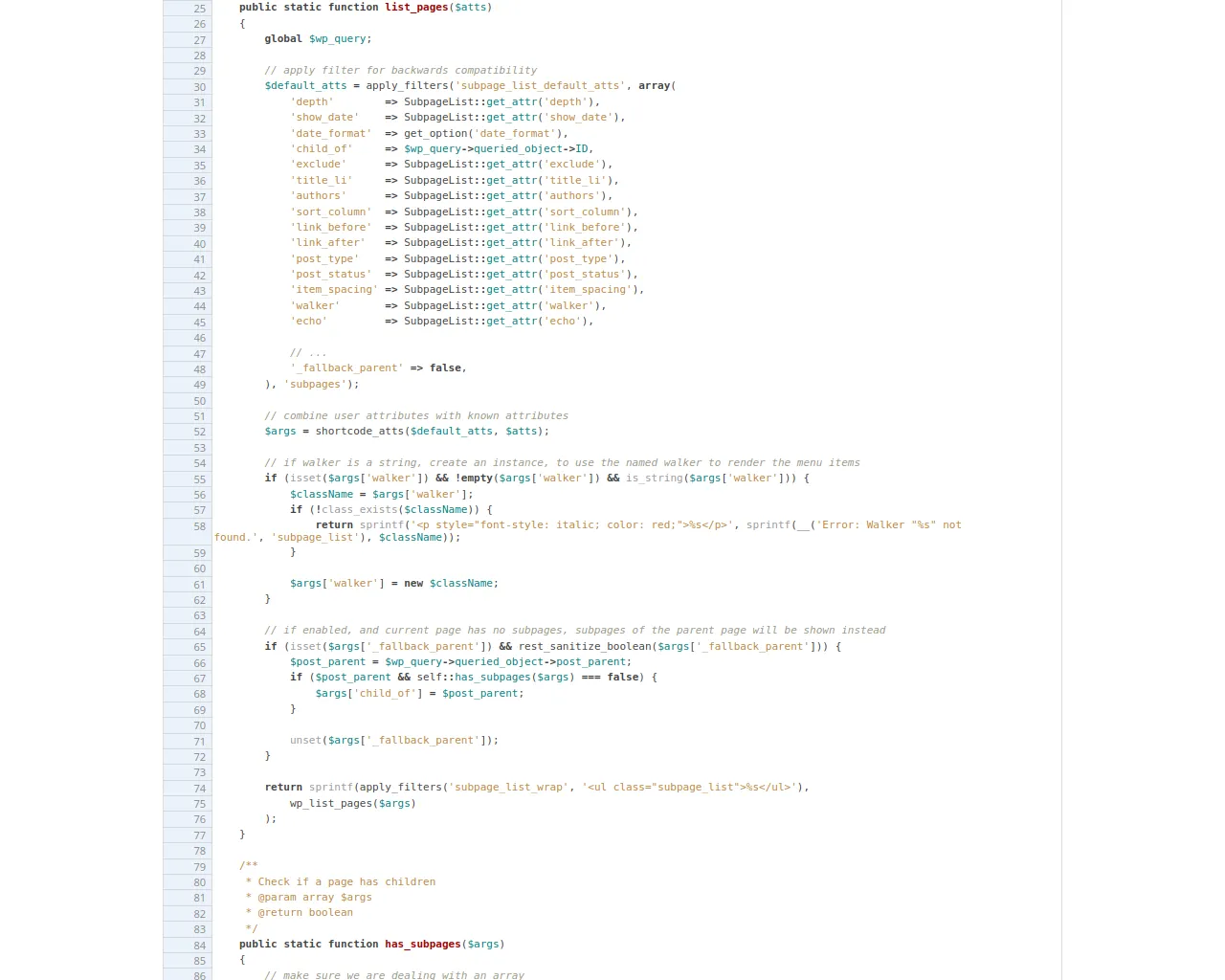 class-subpage-list-shortcode.php in subpage-view/trunk/inc – WordPress Plugin Repository