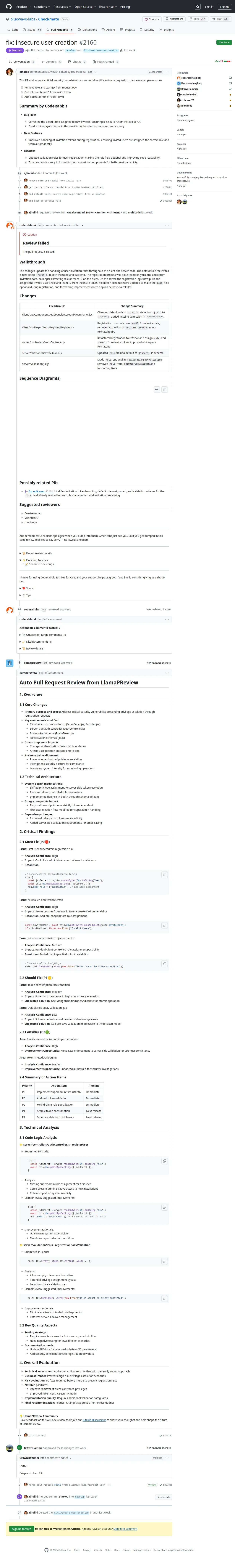 fix: insecure user creation by ajhollid · Pull Request #2160 · bluewave-labs/Checkmate · GitHub