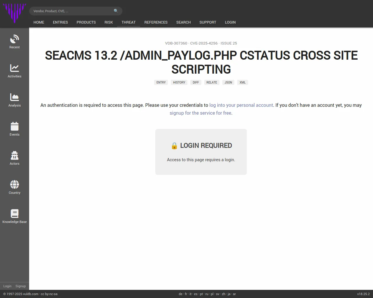 Login required