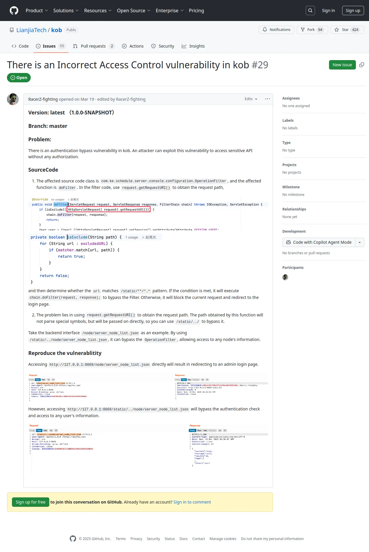 There is an Incorrect Access Control vulnerability in kob · Issue #29 · LianjiaTech/kob