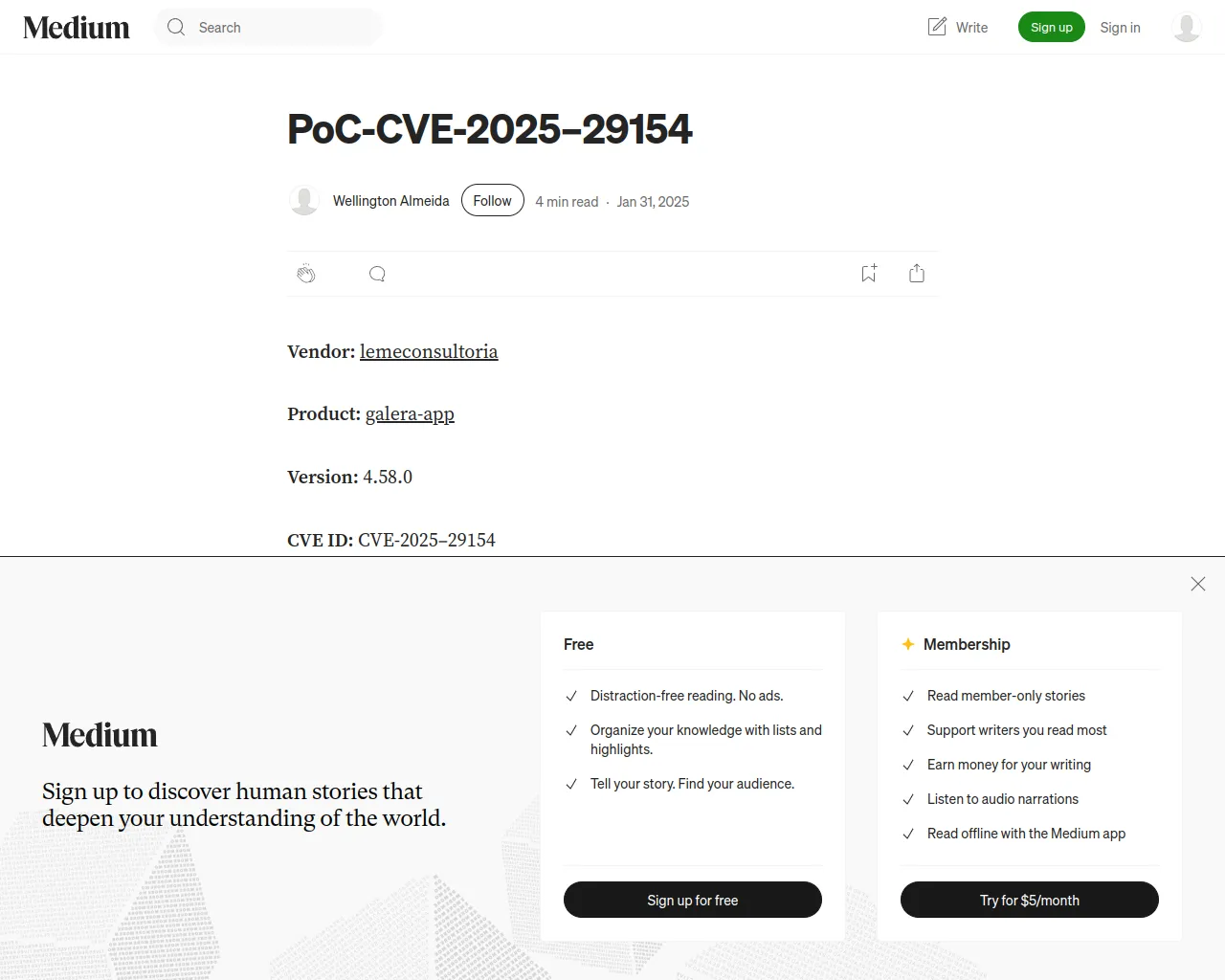 PoC-CVE-2025–29154. Vendor: lemeconsultoria | by Wellington Almeida | Medium