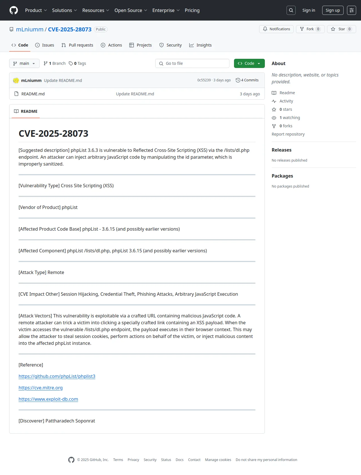 GitHub - mLniumm/CVE-2025-28073
