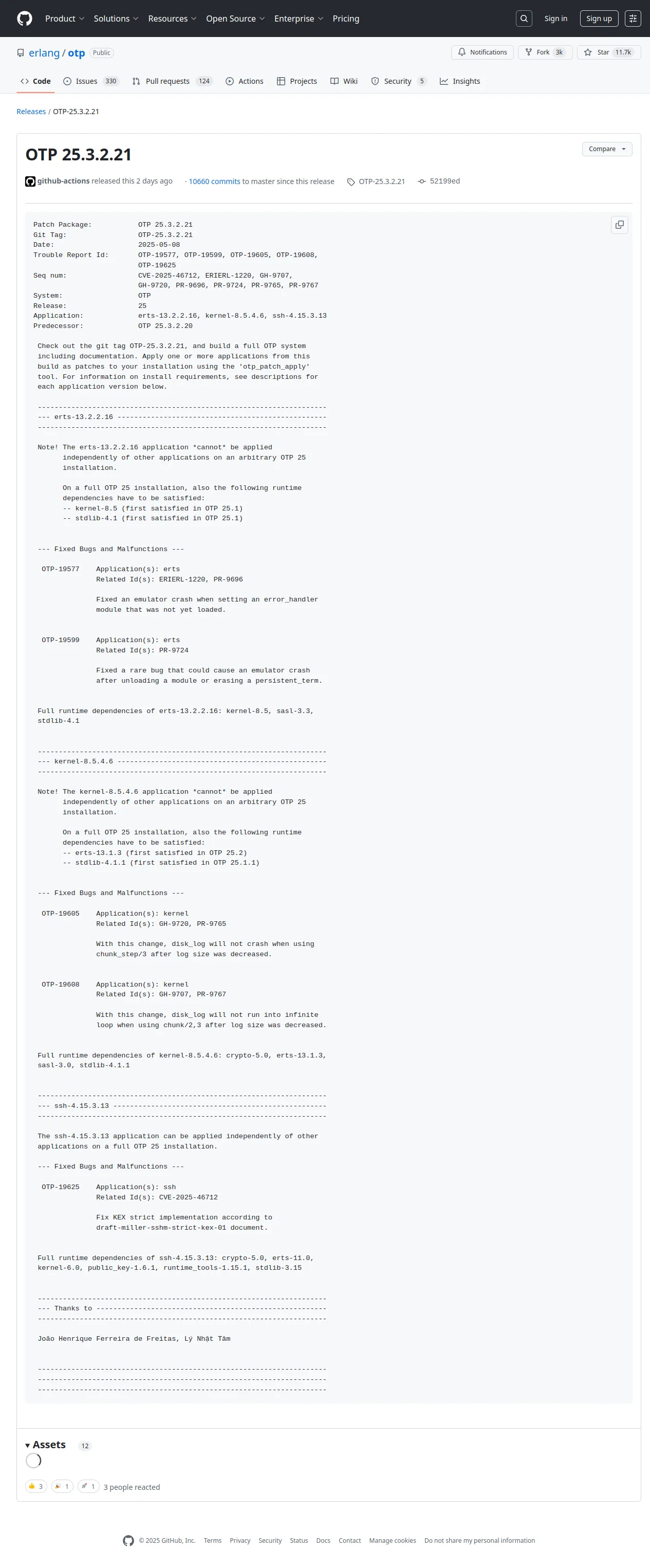 Release OTP 25.3.2.21 · erlang/otp · GitHub