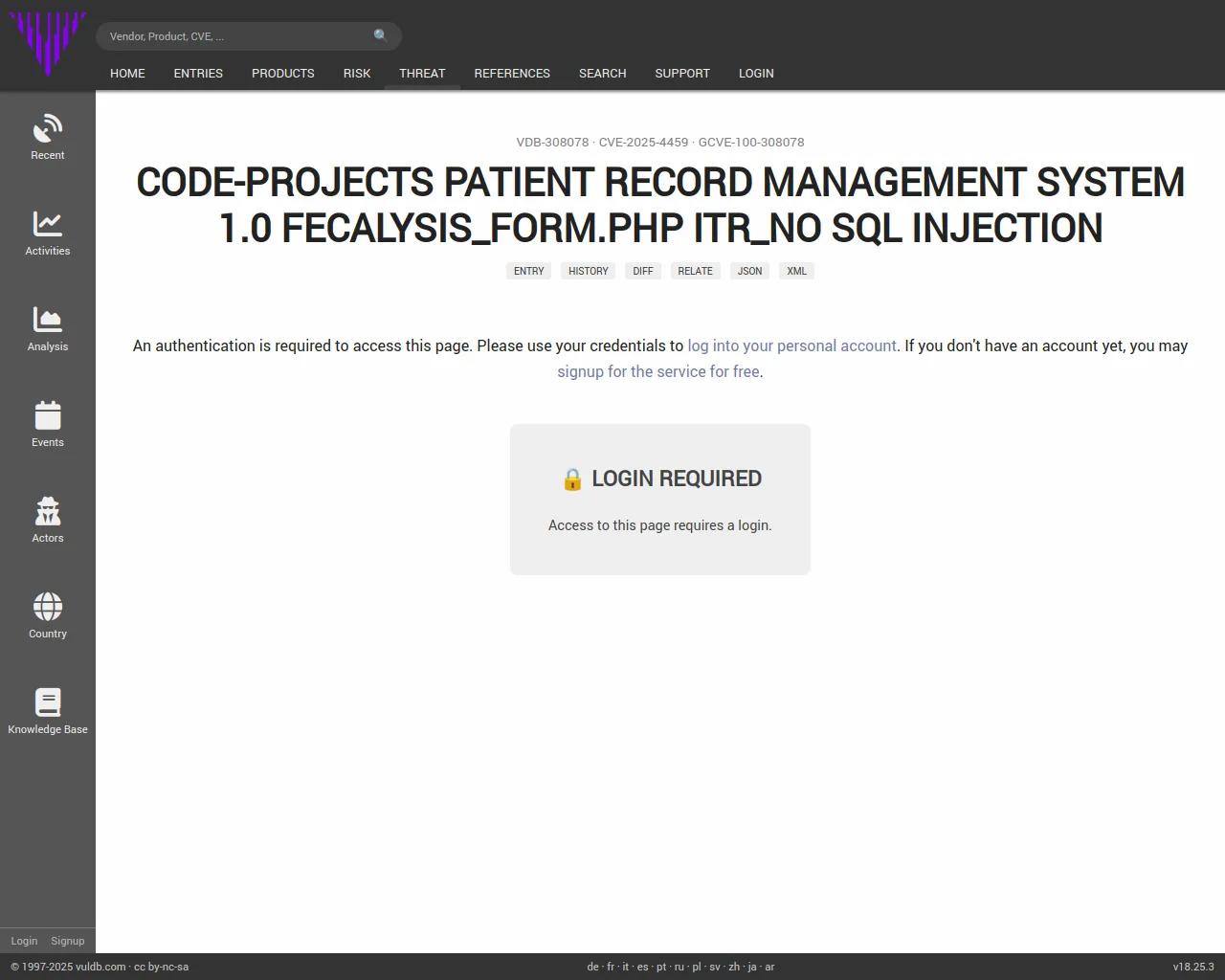 Login required