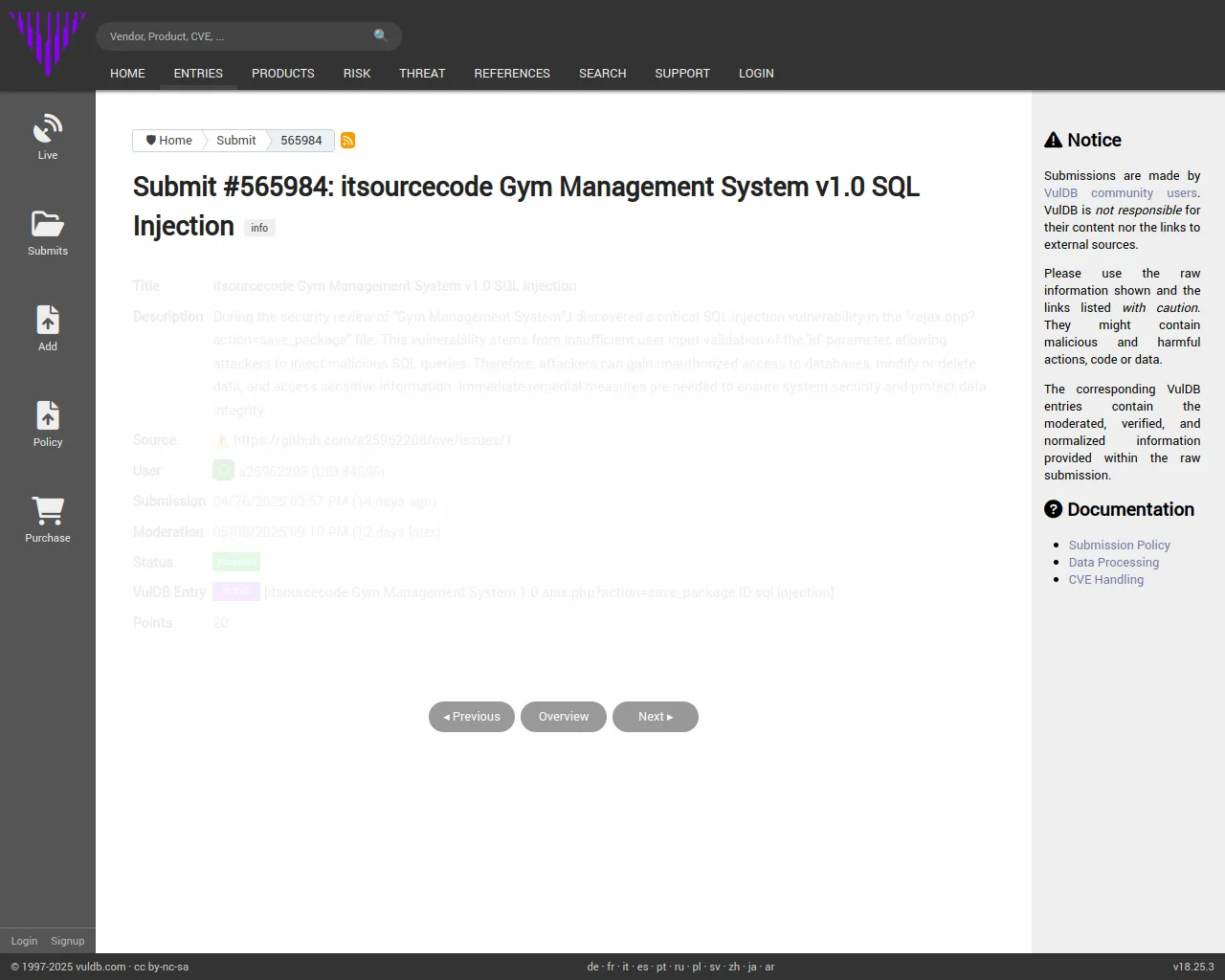 Submit #565984: itsourcecode Gym Management System v1.0 SQL Injection