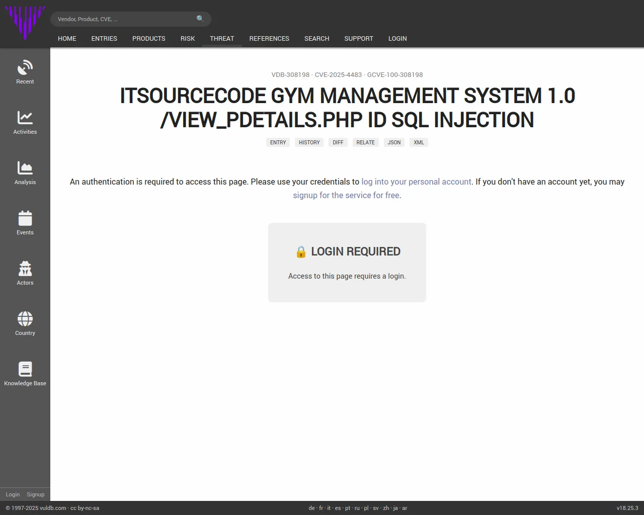 Login required