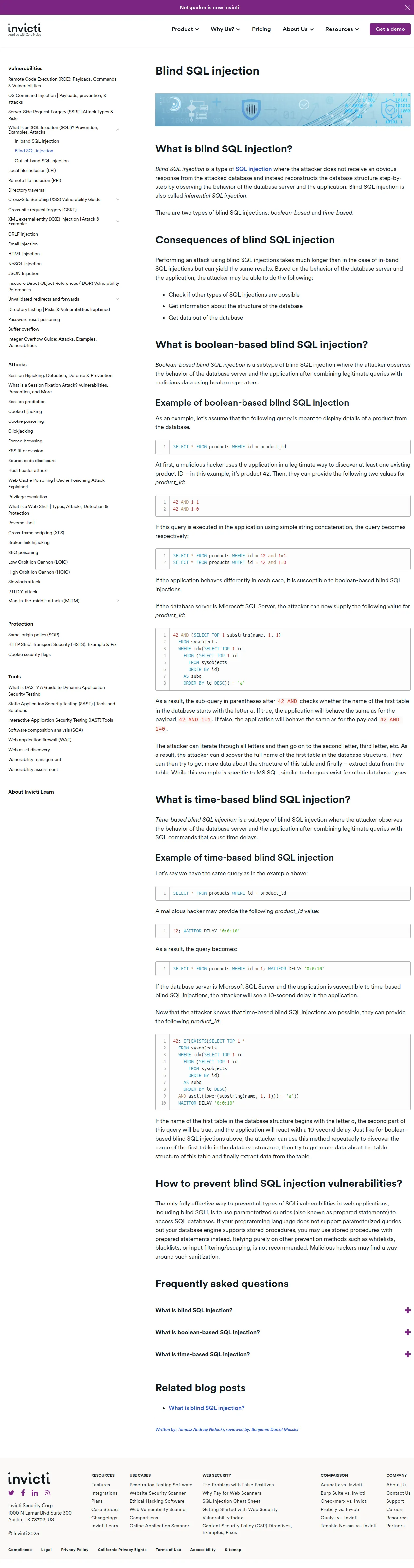 Blind SQL Injection