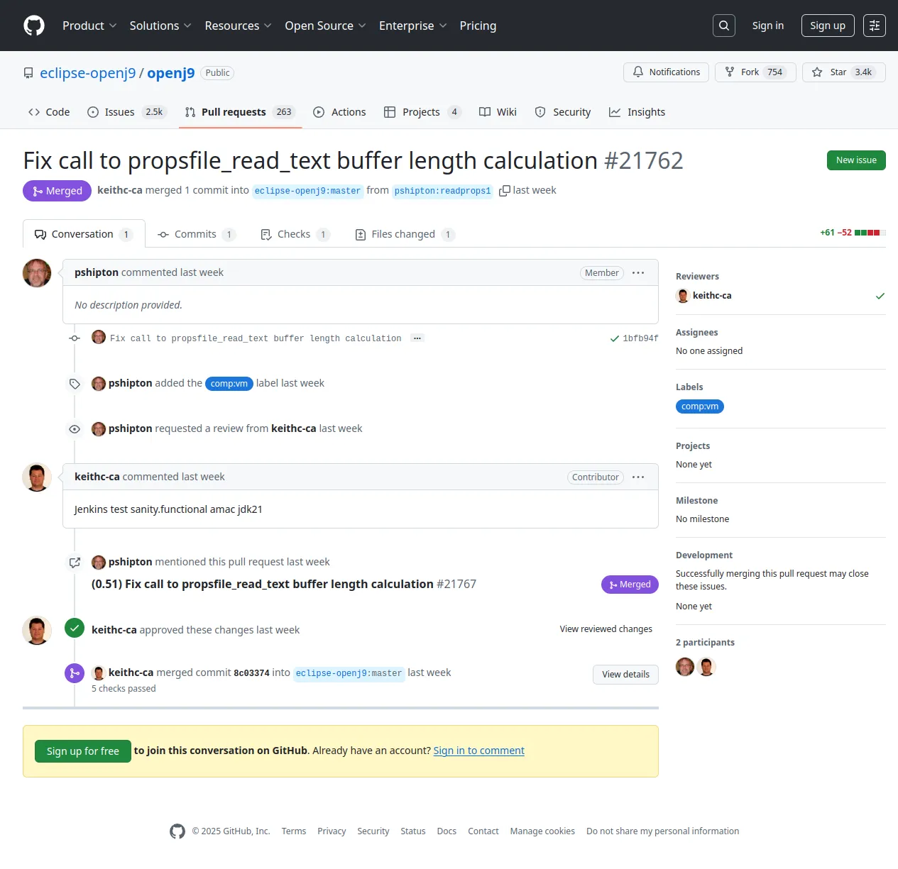 Fix call to propsfile_read_text buffer length calculation by pshipton · Pull Request #21762 · eclipse-openj9/openj9 · GitHub
