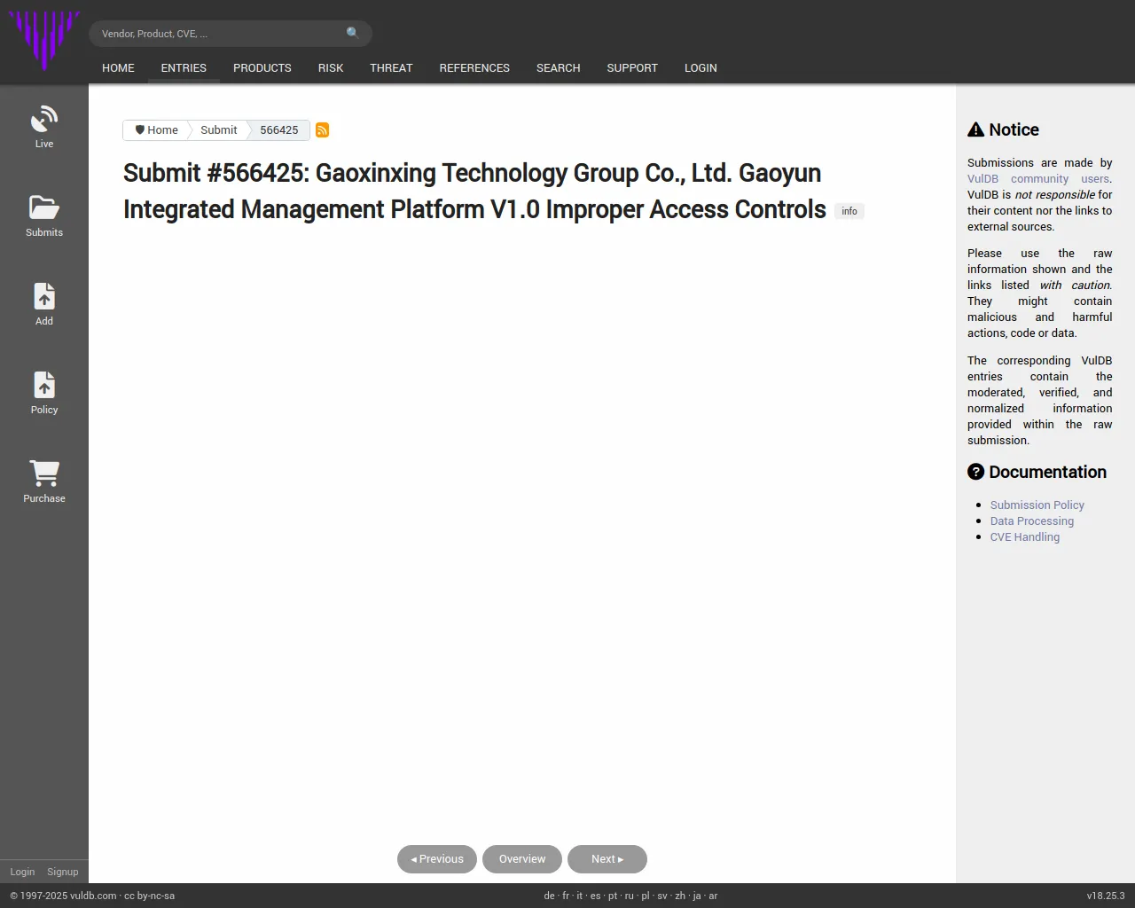 Submit #566425: Gaoxinxing Technology Group Co., Ltd. Gaoyun Integrated Management Platform V1.0 Improper Access Controls