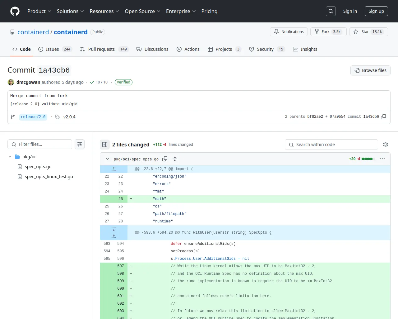 Merge commit from fork · containerd/containerd@1a43cb6 · GitHub