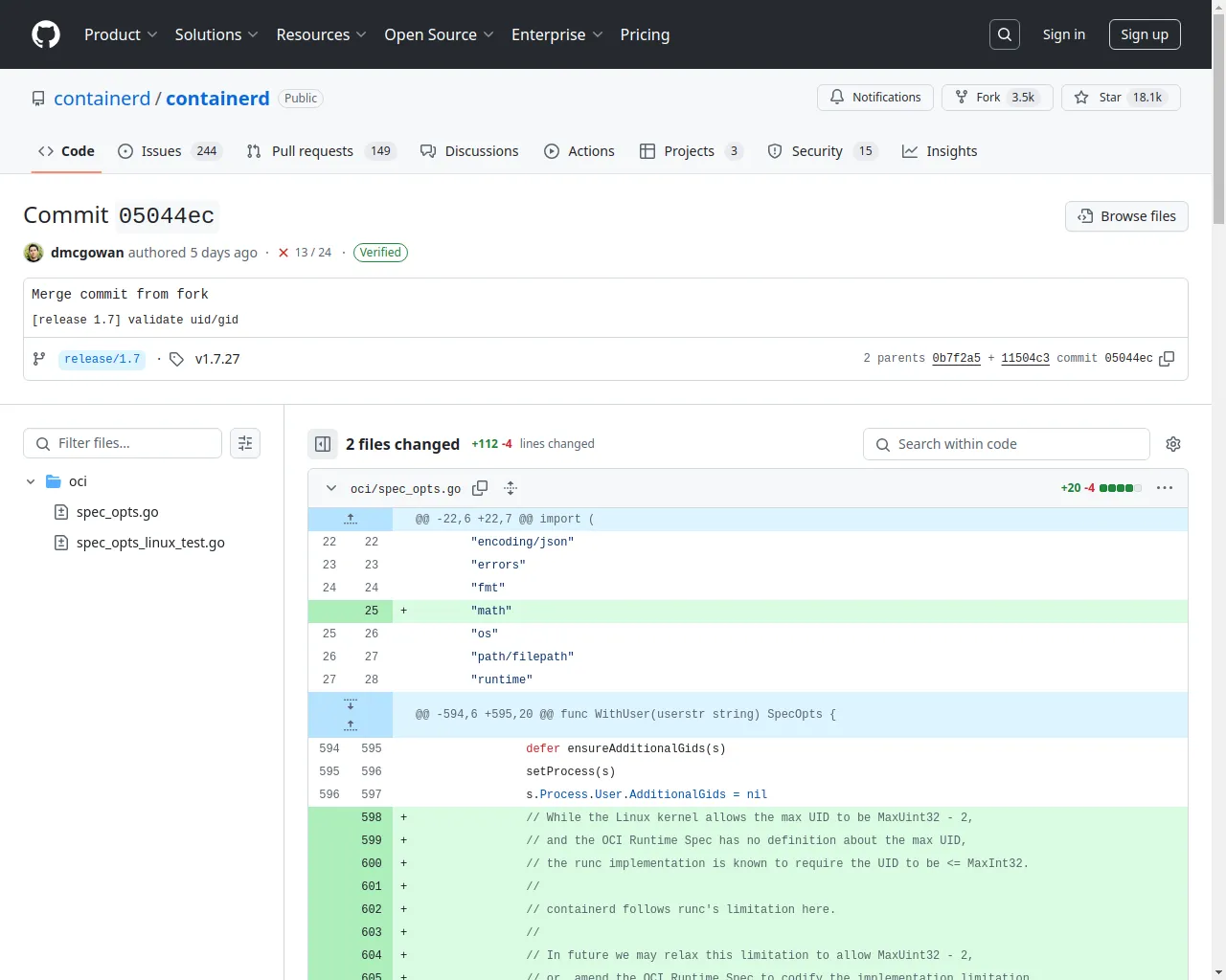 Merge commit from fork · containerd/containerd@05044ec · GitHub