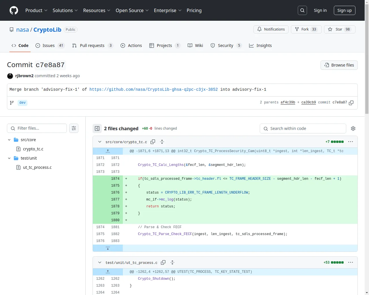 Merge branch 'advisory-fix-1' of https://github.com/nasa/CryptoLib-gh… · nasa/CryptoLib@c7e8a87 · GitHub