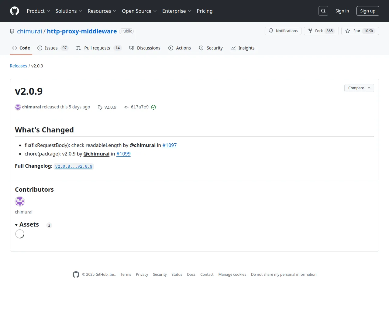 Release v2.0.9 · chimurai/http-proxy-middleware · GitHub